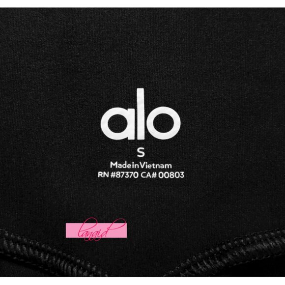 Alo Alosoft High-Waist Sunray Leggings Black White Hi-Rise Waisted Skinny Pants - Picture 12 of 15